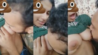 Desi girl with melon shaped juicy boobs sucked by lover