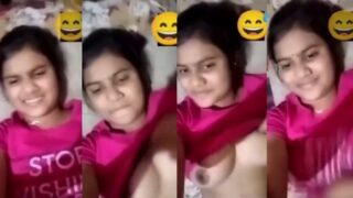 Cute Bihari girl shows fluffy boobs in leaked desi MMS