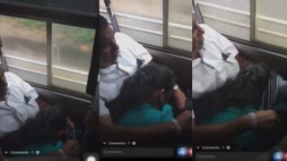 Slutty girl giving blowjob to stepfather in running bus
