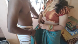 Indian brahmin wife dressing for function was fucked by husband.