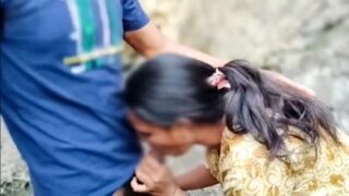 Marathi desi girl has rough blowjob in haunted place